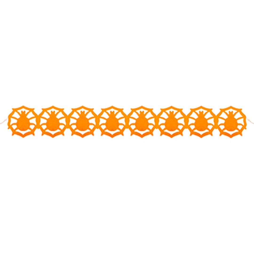 Spider's Web Orange Paper Garland Halloween Hanging Decoration 3m