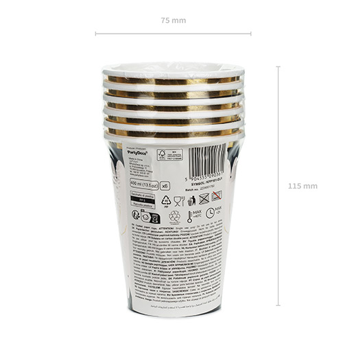 Spider Black & Beige Halloween Paper Cups 400ml - Pack of 6 Product Gallery Image