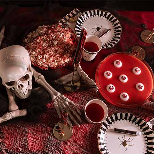 Spider Black & Beige Halloween Round Paper Plates 23cm - Pack of 6 Product Gallery Image