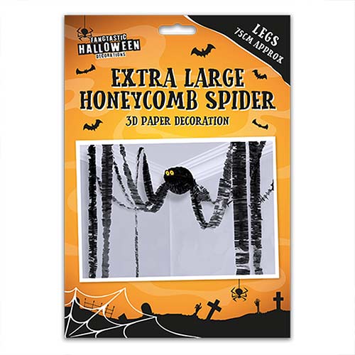 Spider Halloween 3D Paper Honeycomb Pendant Decoration 75cm Product Gallery Image