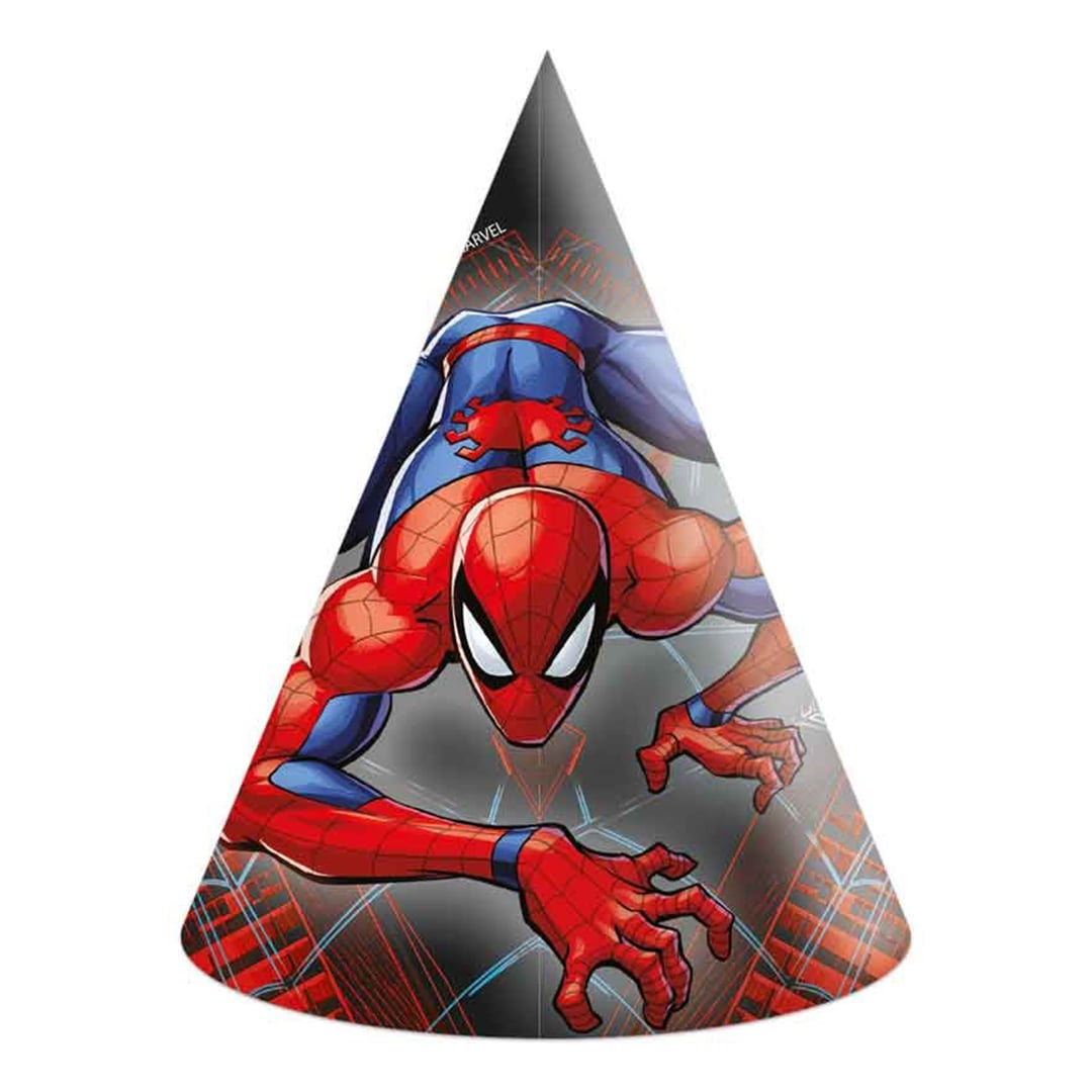 Spider-Man World of Webs Marvel Paper Party Hats - Pack of 6