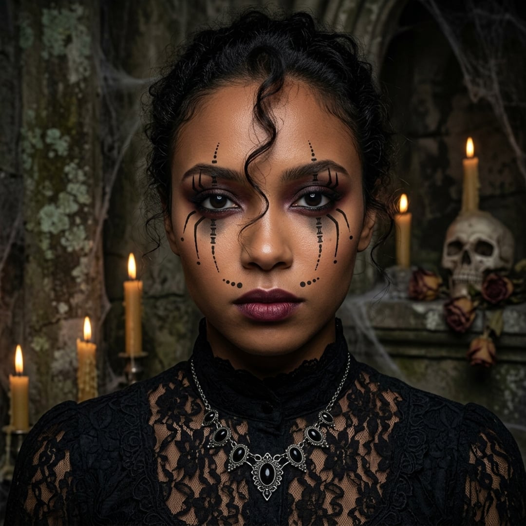 Spider Skeleton Eyes Halloween Face Tattoo Set