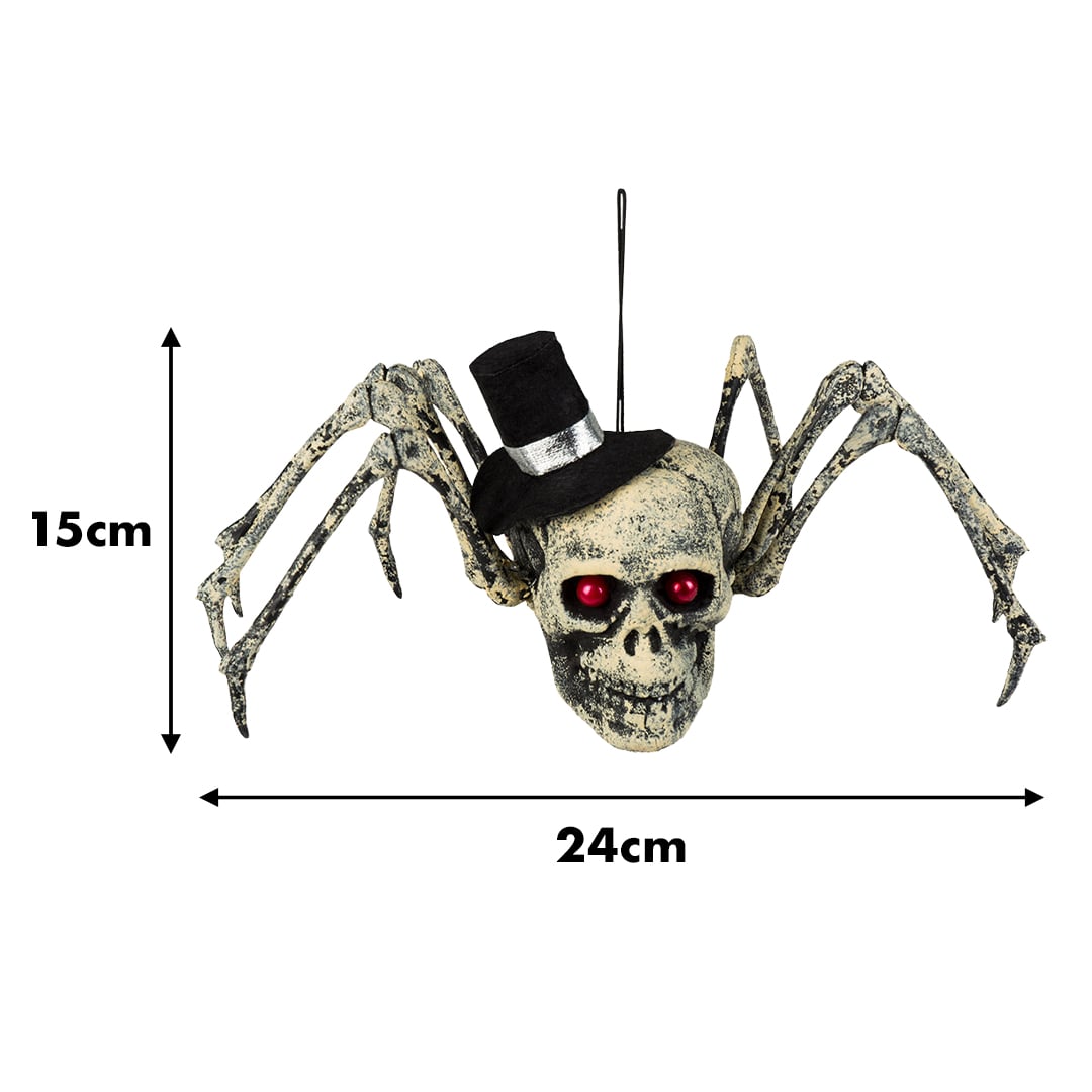 Spider Skull Halloween Hanging Prop Decoration 24cm View 4