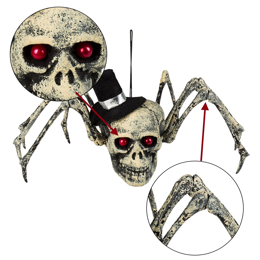 Spider Skull Halloween Hanging Prop Decoration 24cm View 6