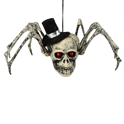 Spider Skull Halloween Hanging Prop Decoration 23cm Product Image