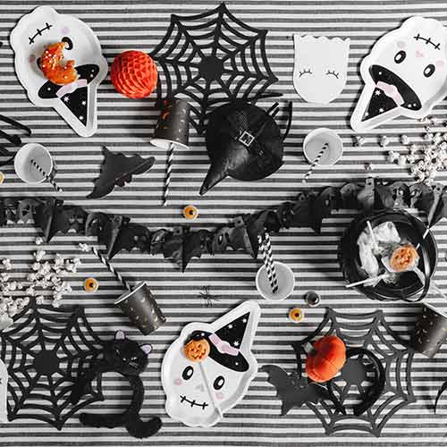 Spider Web Black Halloween Paper Table Placemats - Pack of 4 Product Gallery Image