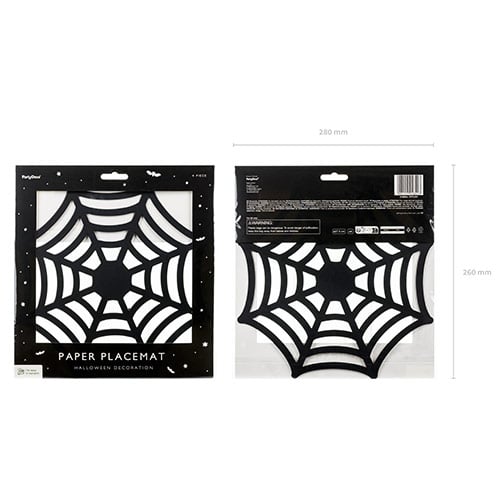 Spider Web Black Halloween Paper Table Placemats - Pack of 4 Product Gallery Image