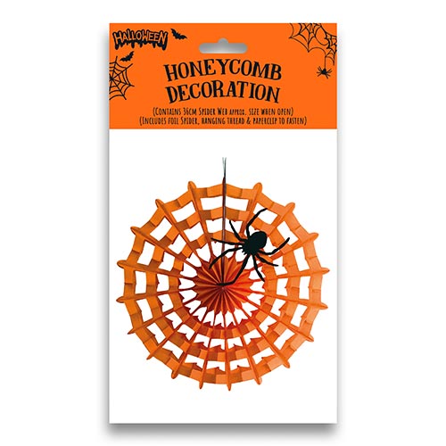 Spider Web Halloween Honeycomb Paper Hanging Decoration 26cm Product Gallery Image