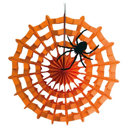 Spider Web Halloween Honeycomb Paper Hanging Decoration 26cm Product Gallery Image