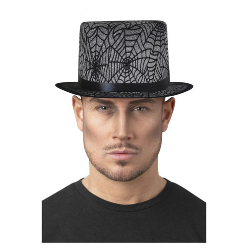 Spider Web Top Hat Halloween Fancy Dress Costume Accessory Unisex Adult One Size Product Image