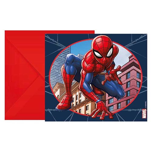 Spiderman Crime Fighter Invitations & Envelopes - Pack of 6