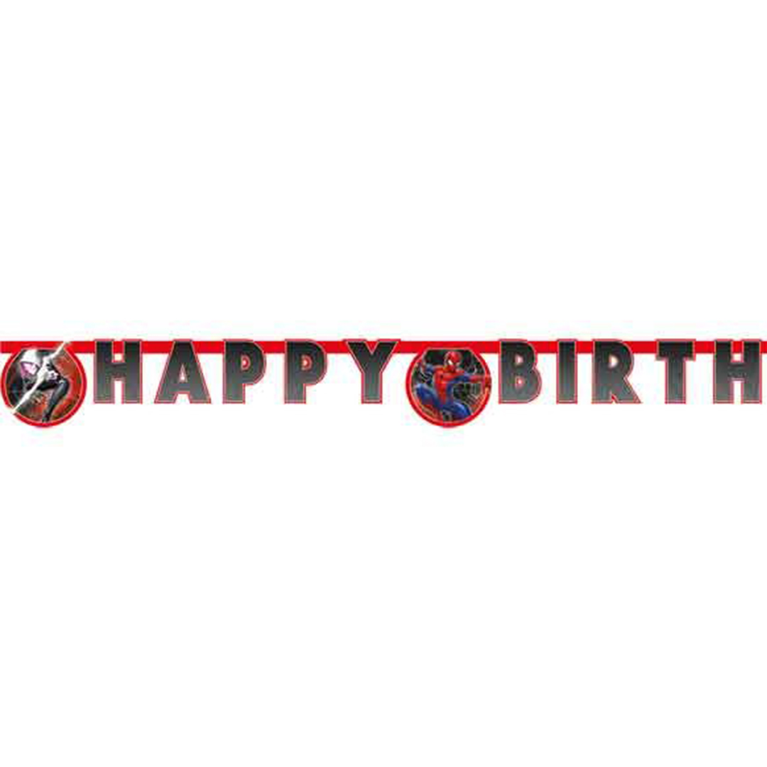 Spider-Man World of Webs Marvel Happy Birthday Die-Cut Letter Card Banner 2m View 2