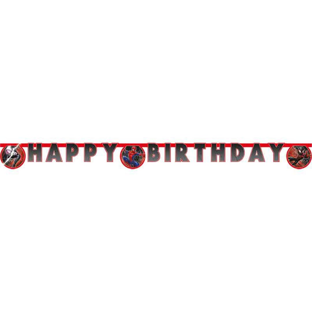 Spider-Man World of Webs Marvel Happy Birthday Die-Cut Letter Card Banner 2m