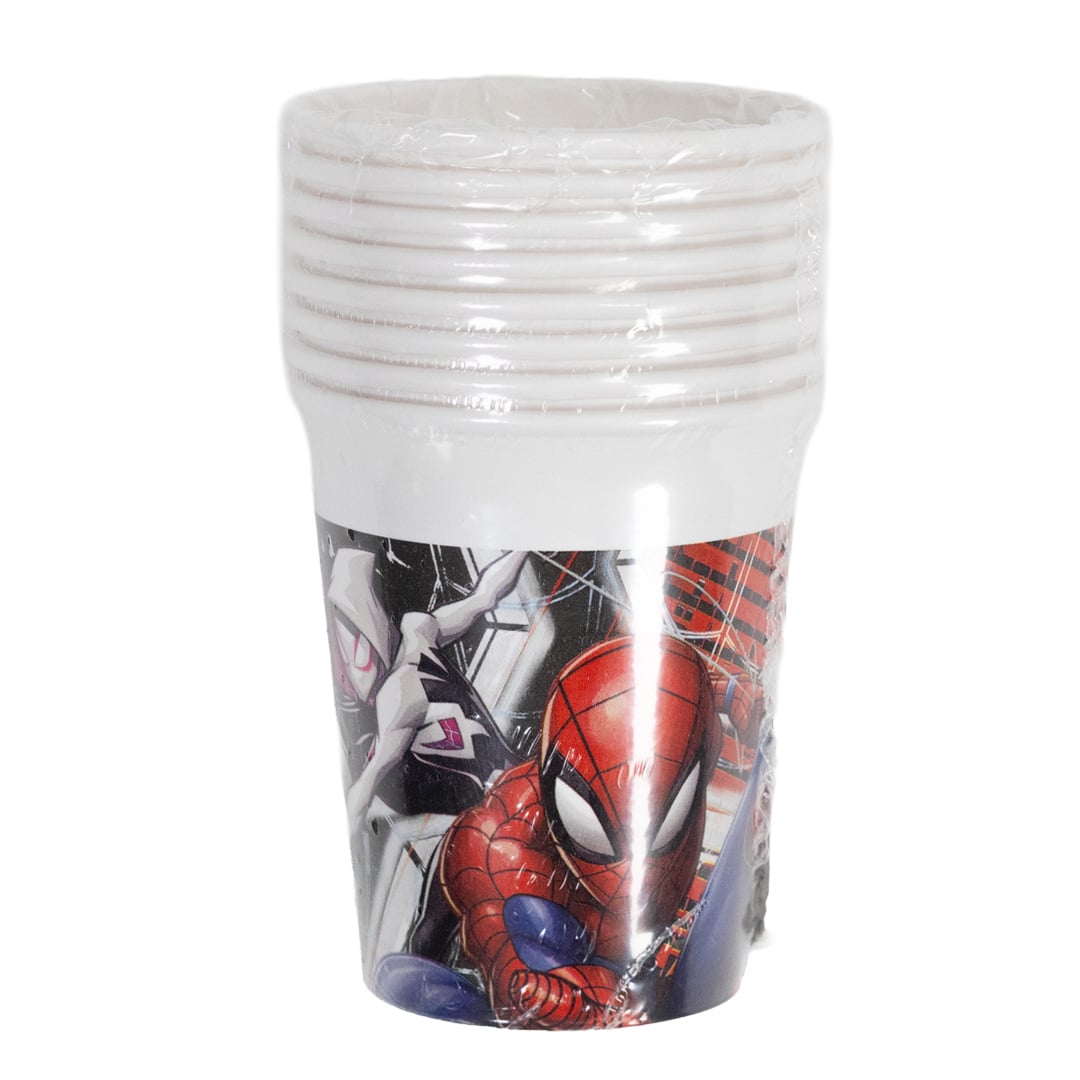 Spider-Man World of Webs Marvel Paper Cups 200ml - Pack of 8 Product Gallery Image