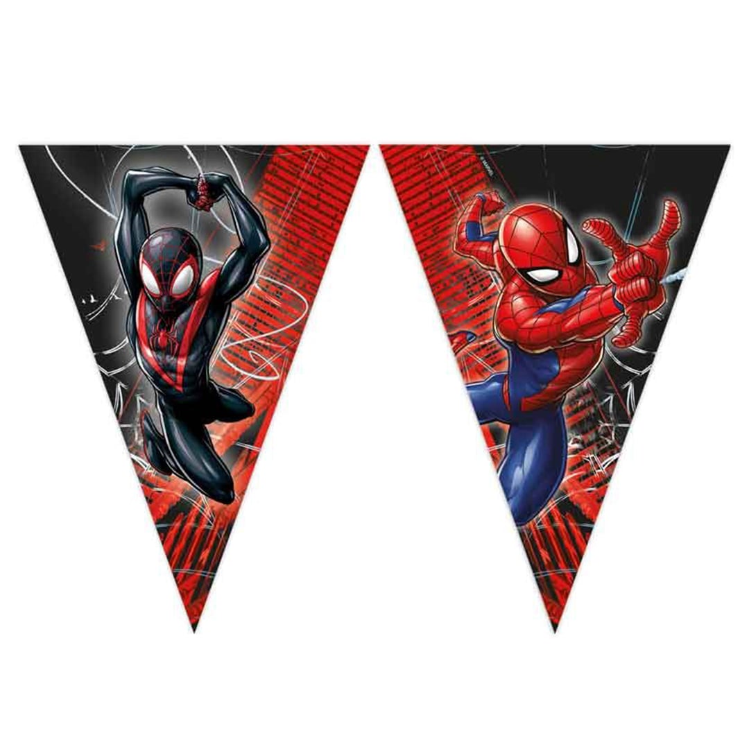 Spiderman World of Webs Marvel Triangle Flag Bunting Banner 2.3m