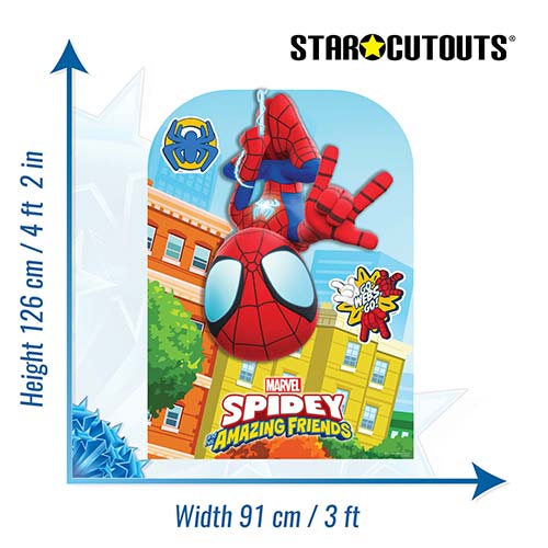 Spidey Spider-Man 3D Single Backdrop Cardboard Cutout 126cm Product Gallery Image