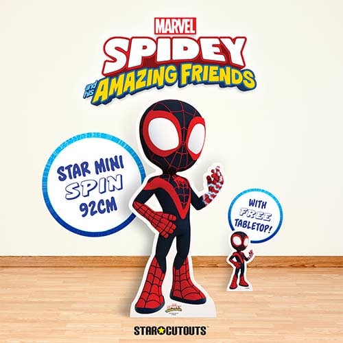 Spin - Spidey and His Amazing Friends Marvel Disney Star Mini Cardboard Cutout 92cm Product Gallery Image