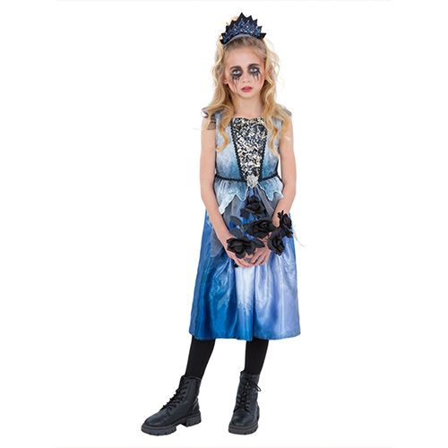 Spirit Bride Blue Girls Fancy Dress Costume Kids Small - Age 4-6 Product Gallery Image