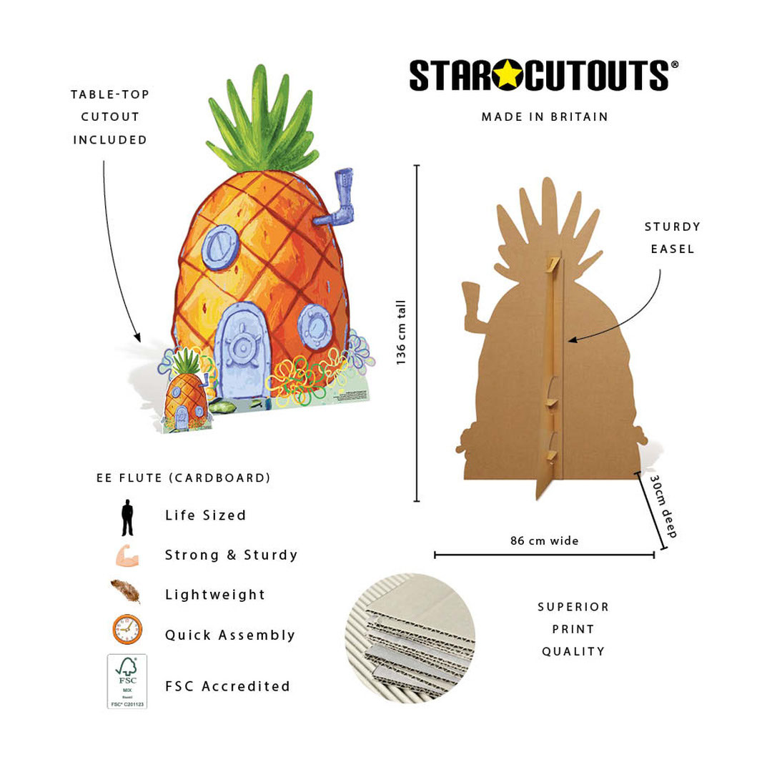 SpongeBob Squarepants Pineapple House Lifesize Cardboard Cutout 136cm Product Gallery Image