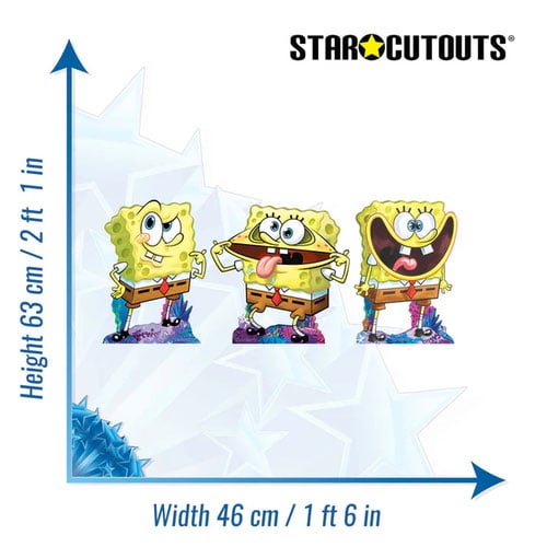 SpongeBob SquarePants Star Mini Cardboard Cutouts 63cm - Pack of 3 Product Gallery Image