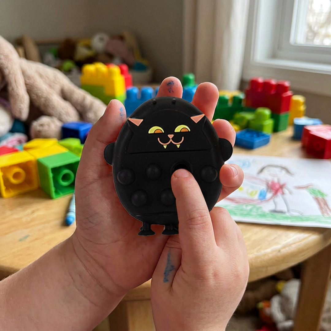 Spooky Bat Pop It Bubble Halloween Fidget Toy 8cm View 2