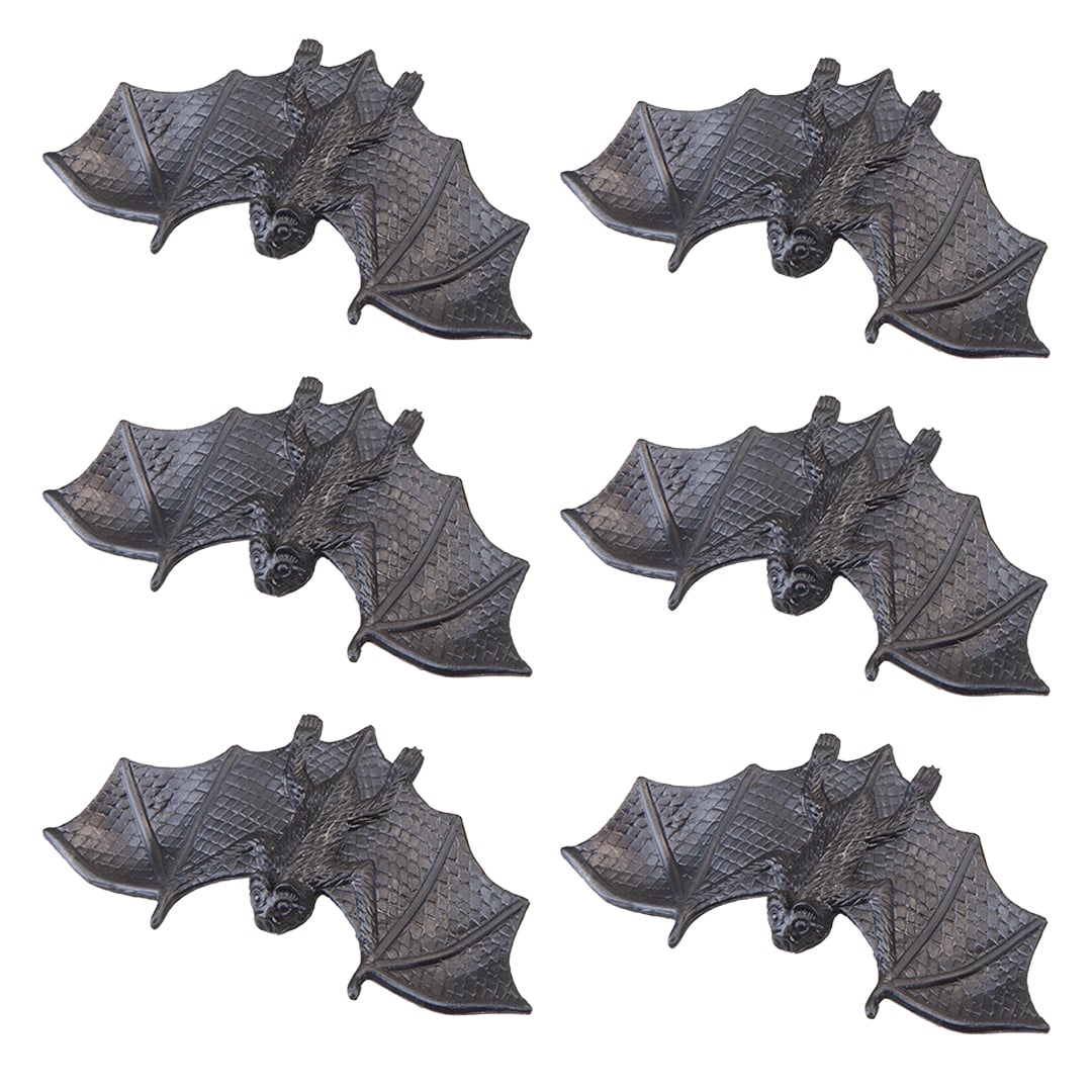 Spooky Black Bats Plastic Halloween Decorations 9.8cm - Pack of 6