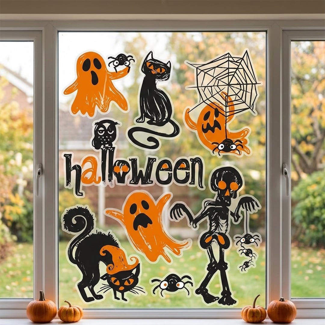Spooky Creatures Halloween Window Stickers