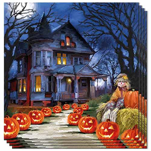 Spooky Halloween Scene Paper Luncheon Napkins 3 Ply 33cm - Pack of 20