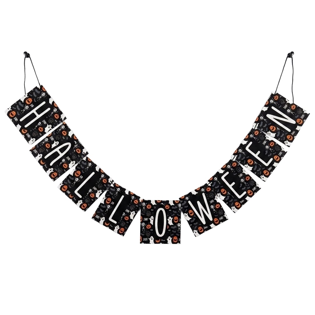 Spooky Halloween Spellout Glitter Flag Bunting 2.4m View 2