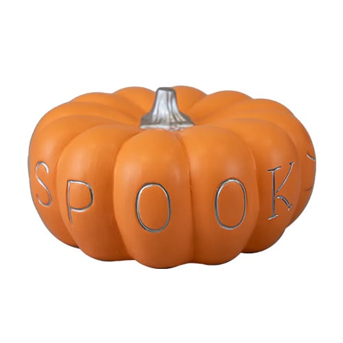Spooky Orange Terracotta Pumpkin Halloween Decoration 19cm Product Image