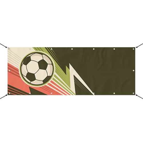 Sports Green & Red Football Design Large Personalised Banner – 10ft x 4ft