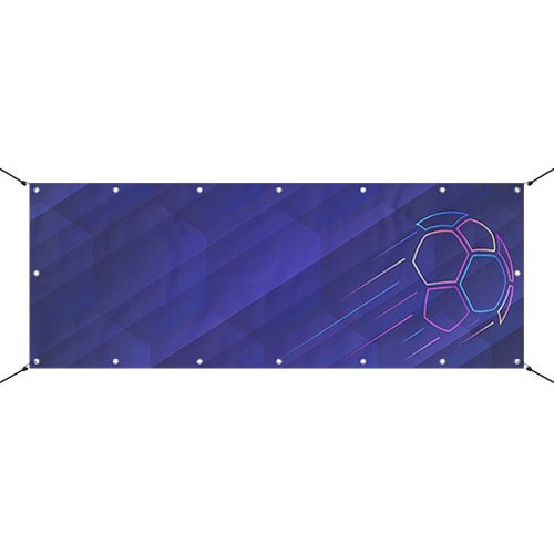Sports Navy Blue Football Design Medium Personalised Banner – 6ft x 2.25ft