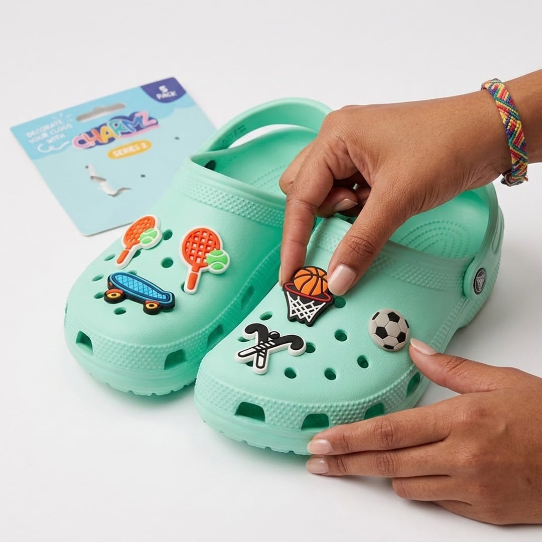 Sports Themed Clog Charmz Shoe Accessories - Pack of 5