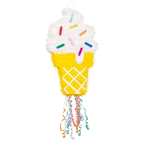 Sprinkle Ice Cream Cone 3D Pull String Pinata 66cm
