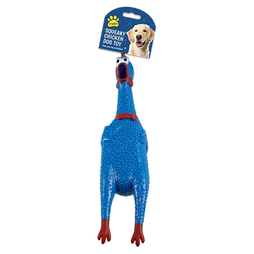 Squeaky Blue Chicken Novelty Dog Toy