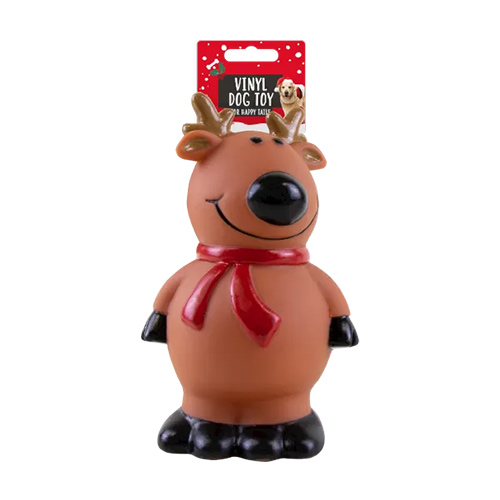 Squeaky Christmas Reindeer Vinyl Dog Toy Product Image