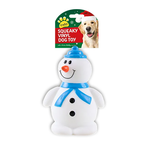 Squeaky Christmas Snowman Vinyl Dog Toy Product Image