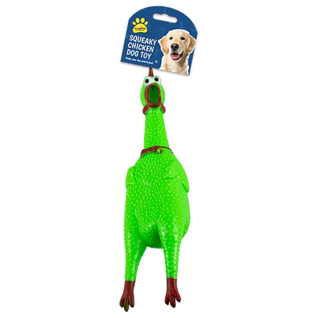 Squeaky Green Chicken Novelty Dog Toy