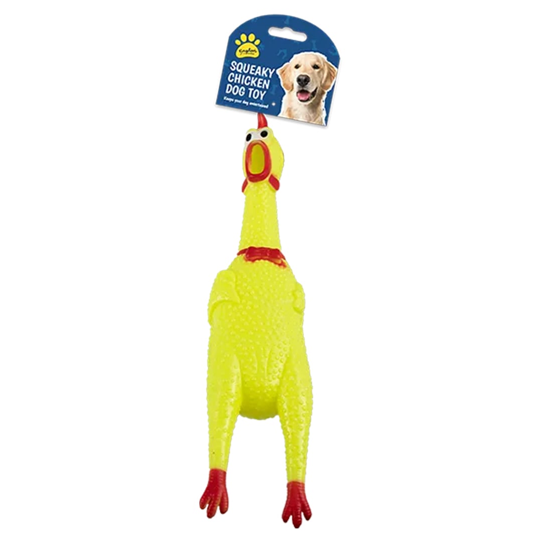 Squeaky Yellow Chicken Novelty Dog Toy