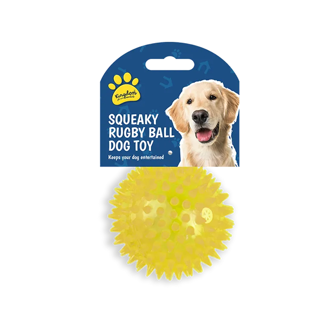 Squeaky Yellow LED Light Up Ball Dog Toy