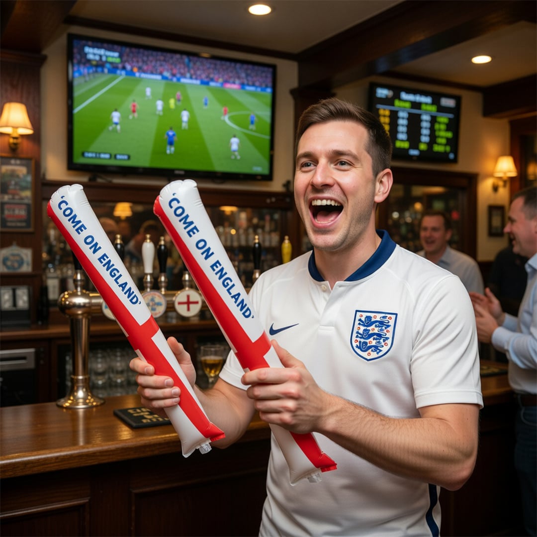 St. George's Cross England Flag Inflatable Noise Cracking Tubes - Pack of 2 Product Gallery Image