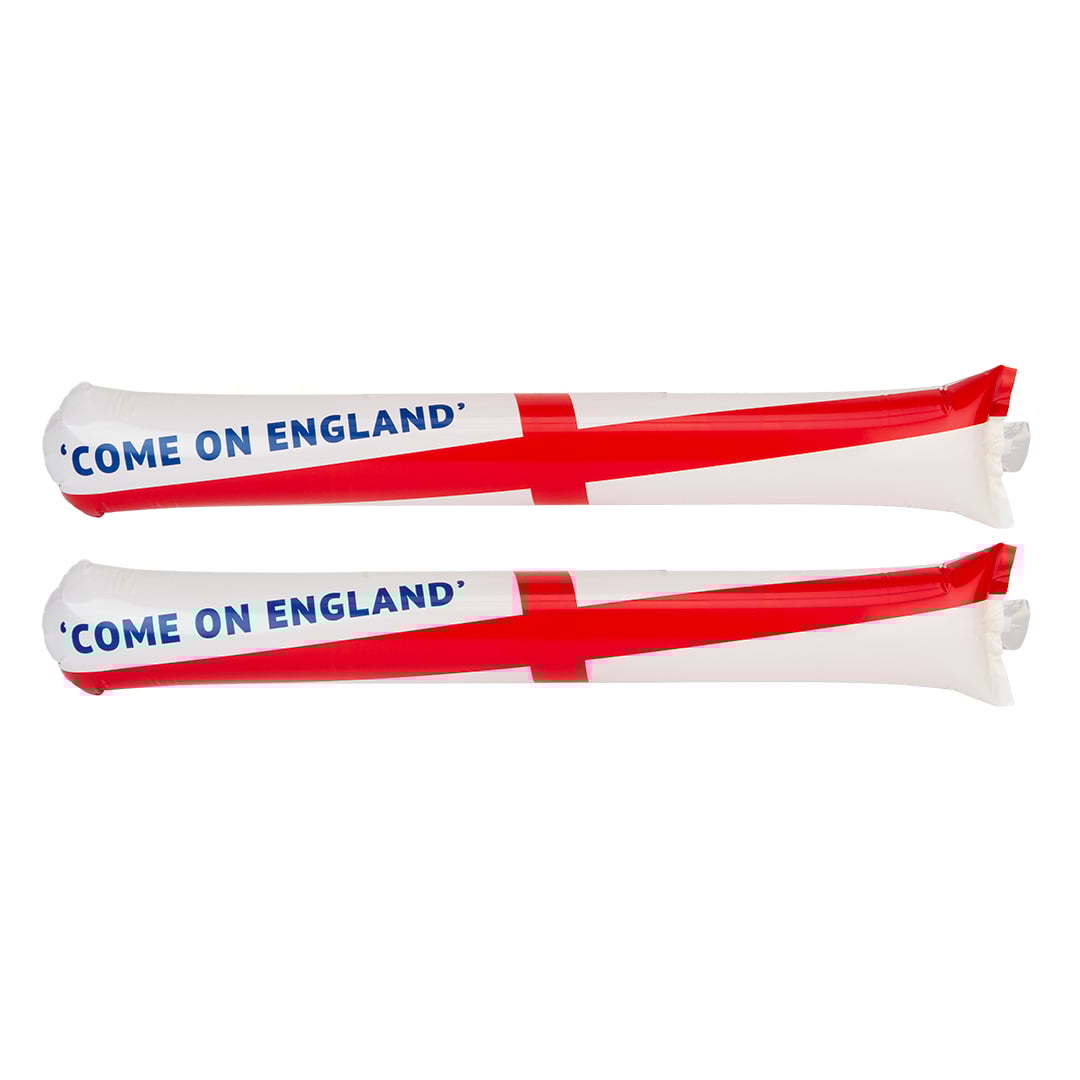 St. George's Cross England Flag Inflatable Noise Cracking Tubes - Pack of 2