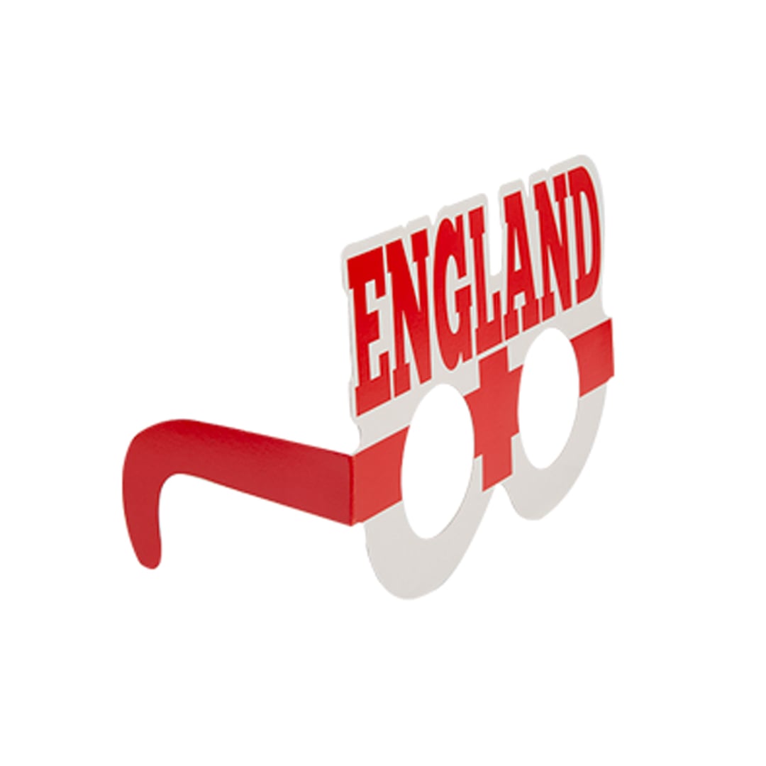 St. George's Cross England Flag Paper Party Glasses Fancy Dress Accessories - Pack of 6 Product Gallery Image