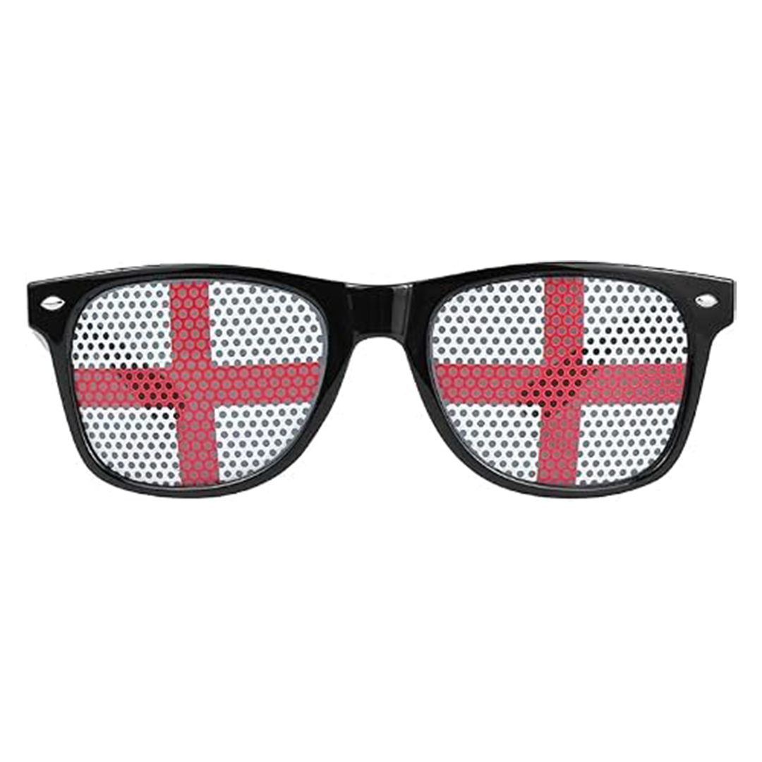St. George's Cross England Flag Plastic Fancy Dress Novelty Pinhole Lenses Sunglasses