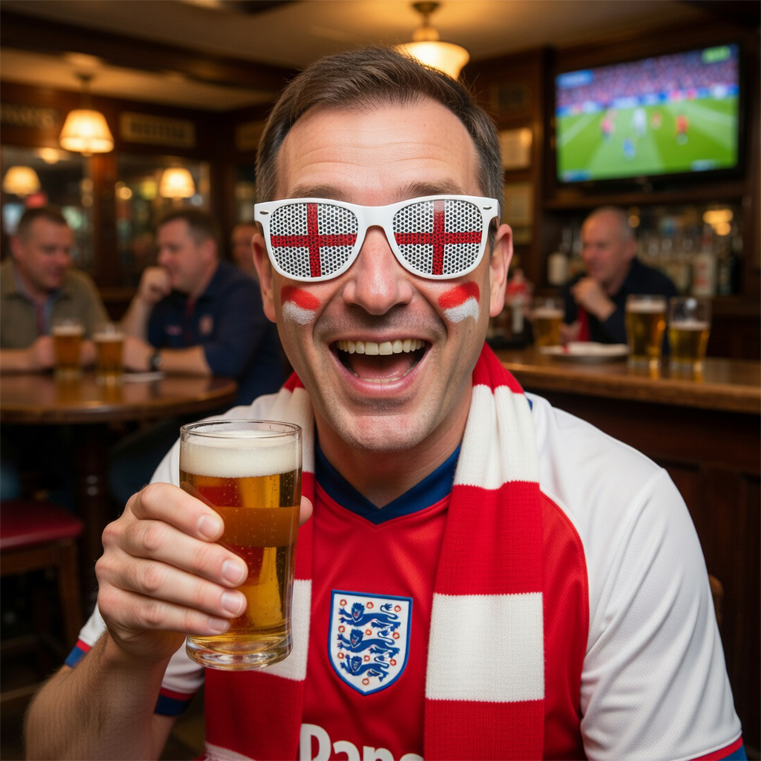 St. George's Cross England Flag Plastic Fancy Dress Pinhole Lenses Glasses Product Gallery Image