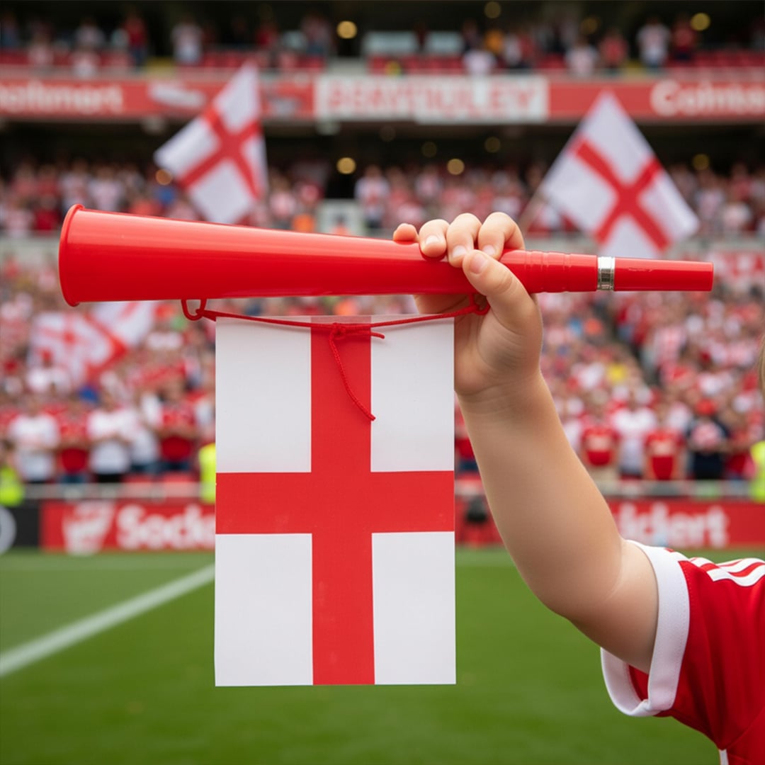 St. George's Cross England Flag Supporters Horn and Flag Product Gallery Image