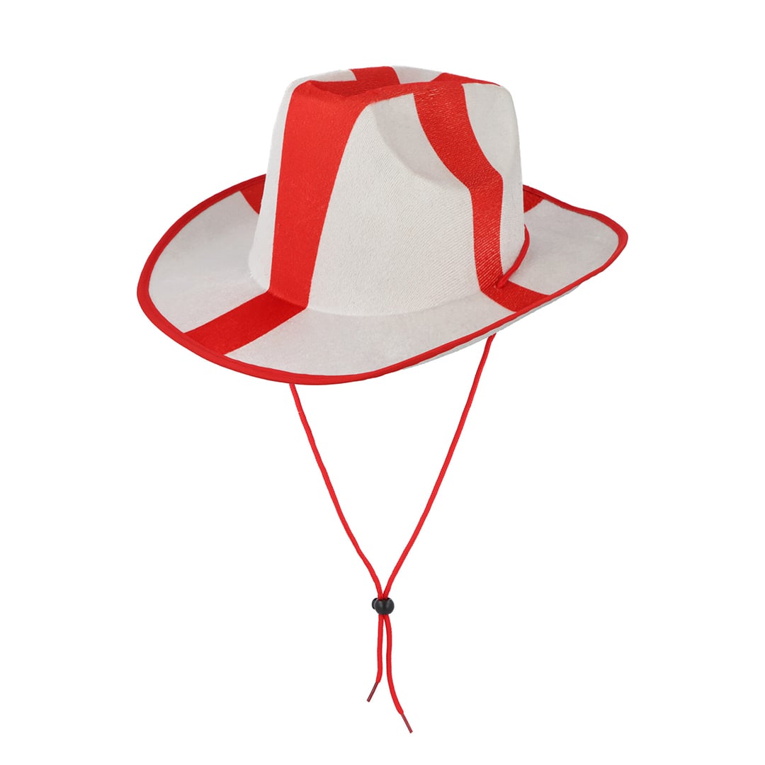 St. George's Cross England Flag Adults Cowboy Hat Fancy Dress Accessory