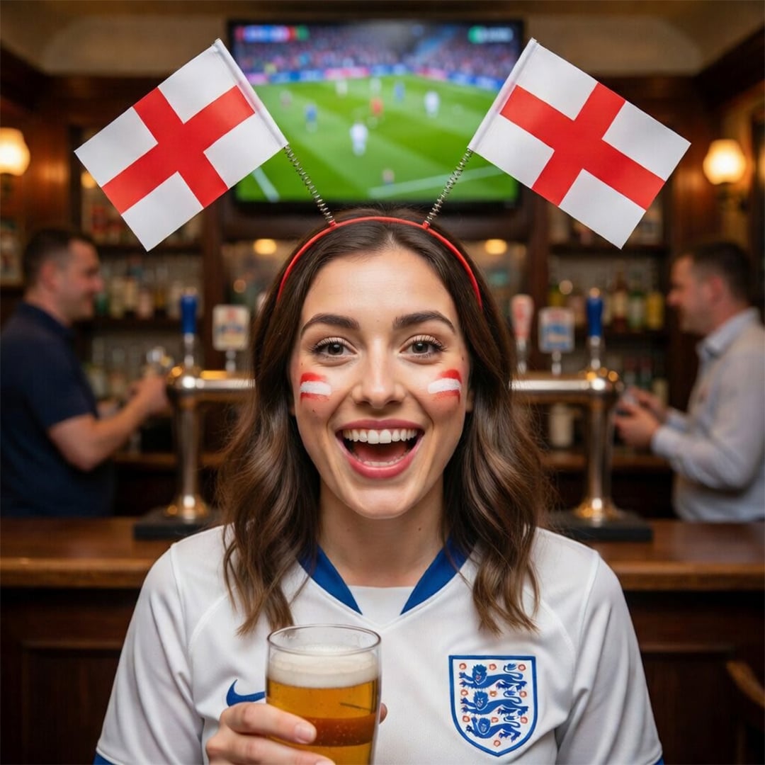 St. George's Cross England Headband Boppers Fancy Dress Accessory Product Gallery Image