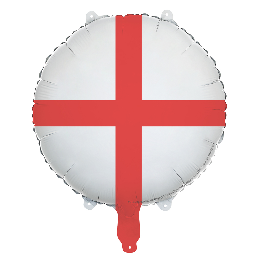St. George's Cross England Flag Round Foil Balloon 45cm / 18 in