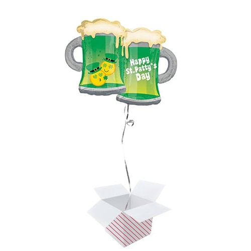 St. Patrick's Day Emoji Mugs Helium Foil Giant Balloon - Inflated Balloon in a Box
